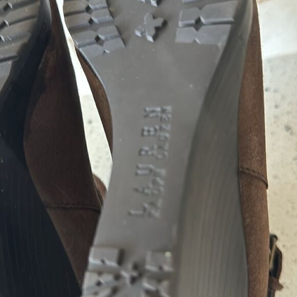 Ralph Lauren Yasline Women’s Brown Suede Leather Wedge Heeled Ankle Booties Sz 6 - Picture 9 of 12